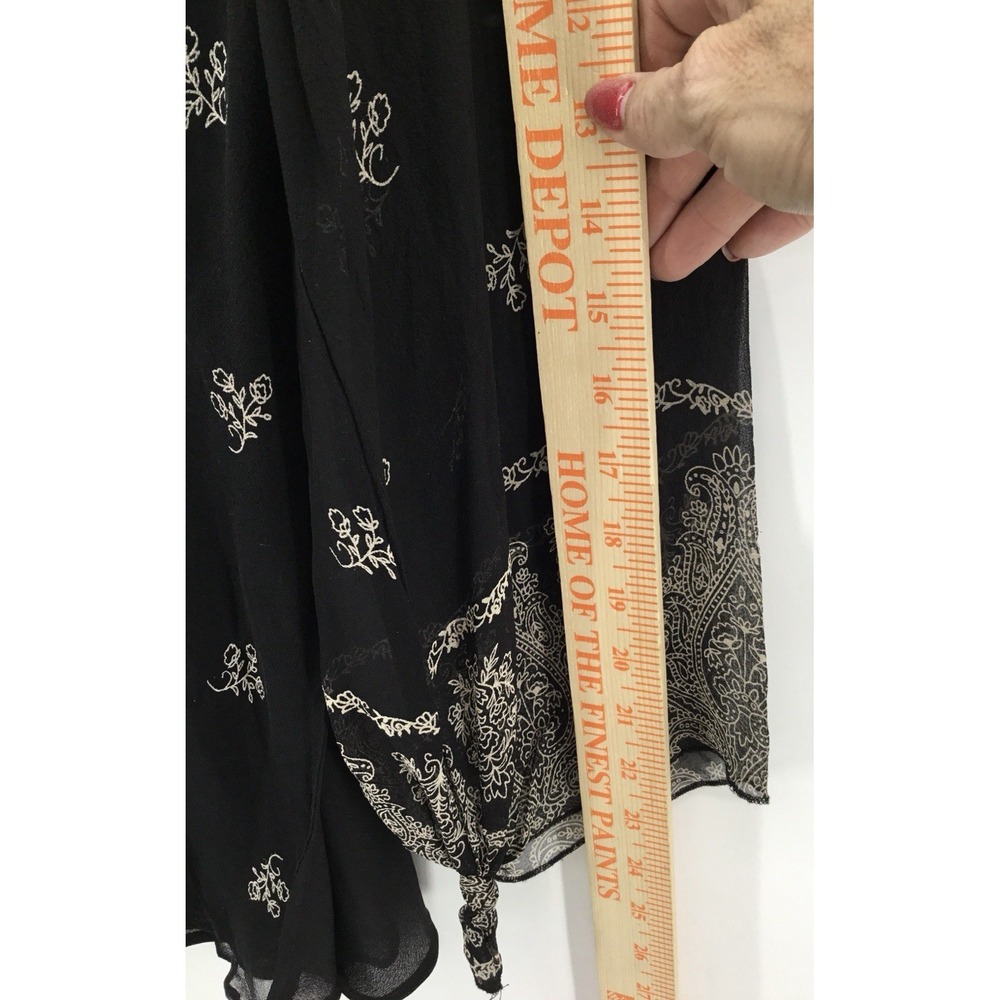VTG New York City Design Co Silk Babydoll Top Black Boho XL Whimsigoth Y2K HH01 - Picture 6 of 16